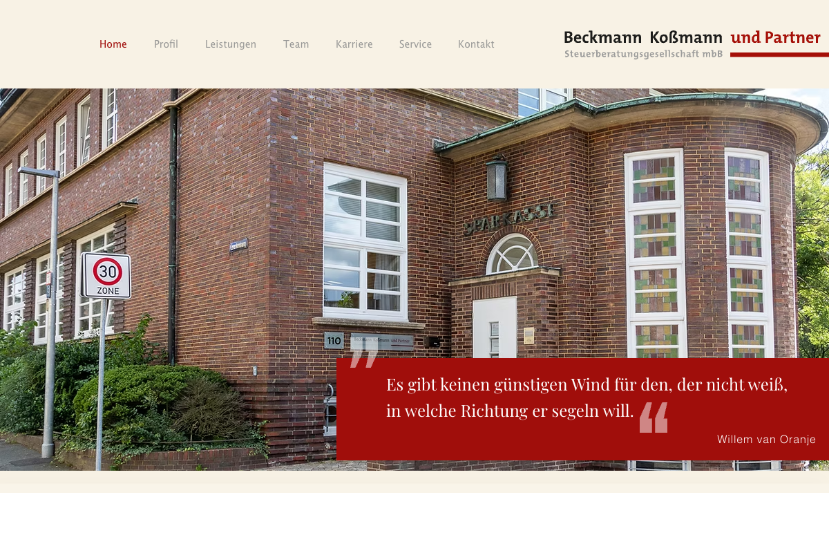 Beckmann Koßmann & Partner – alte Website