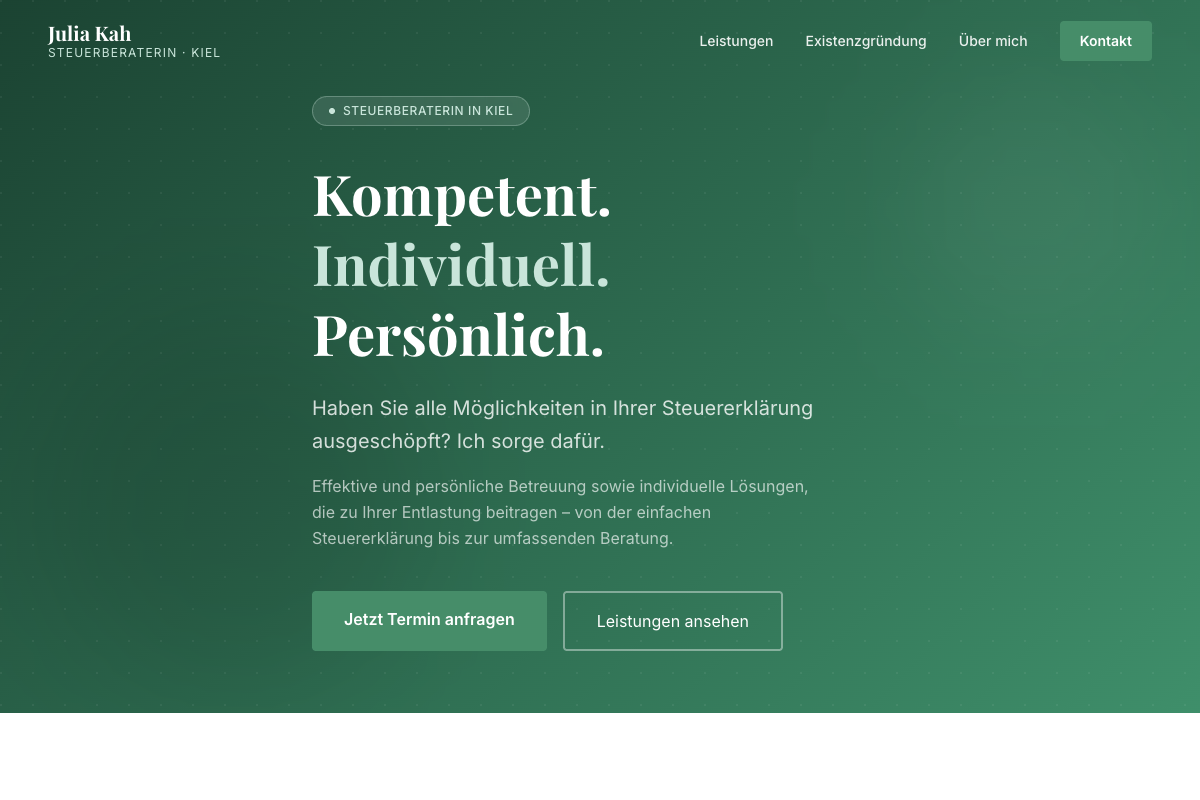 Julia Kah Steuerberaterin – neue Website