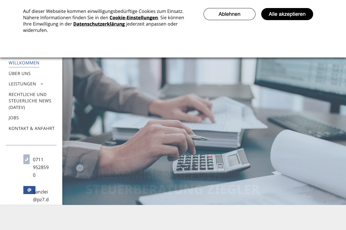 Steuerberatung Peter Ziegler – alte Website