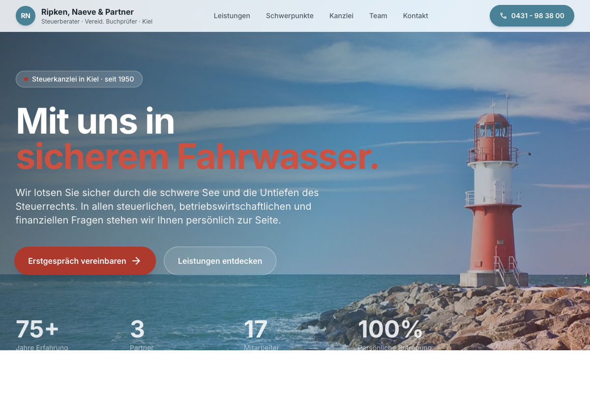 Ripken & Naeve Steuerberater – neue Website