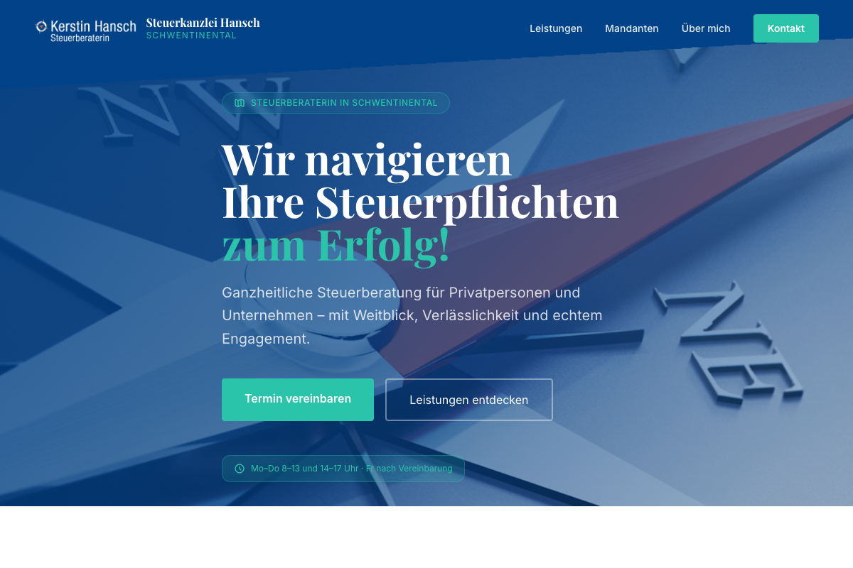 Steuerkanzlei Hansch – neue Website