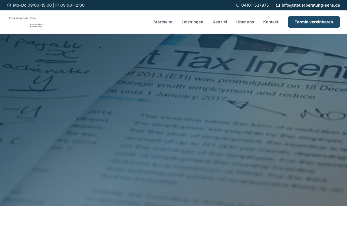 Steuerberatung Sens – neue Website